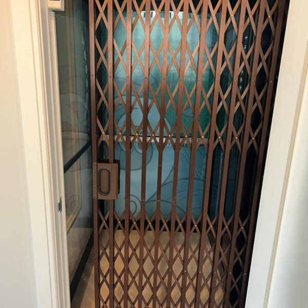 Crown Elevator New Jersey installs hoem elevator with mermaid artwork and bronze gates
