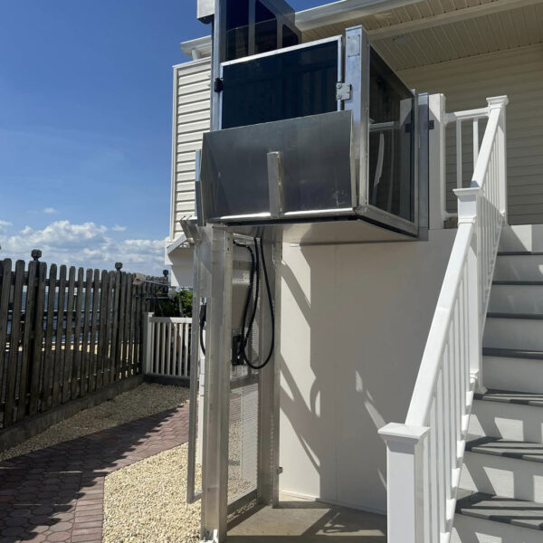Crown Elevator Accessibility Marine Grade Outdoor Vertical lift in up position