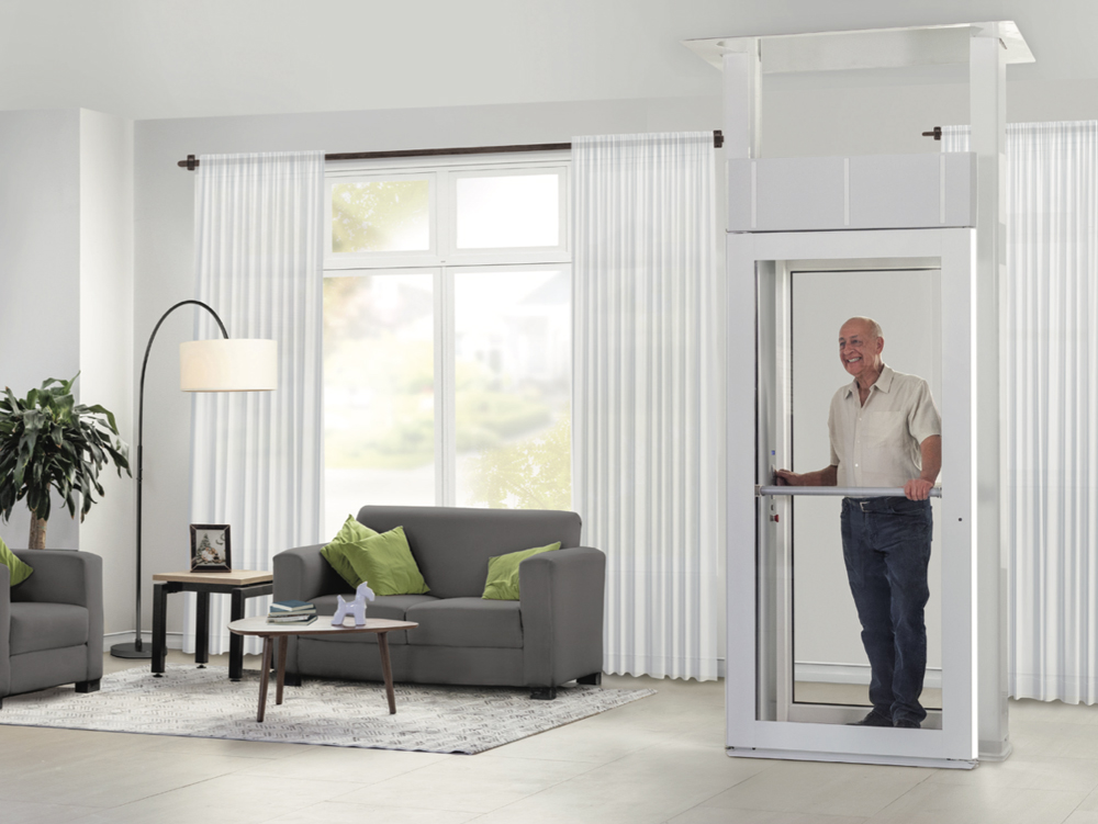 Savaria Luma 2 level through floor lift in living room