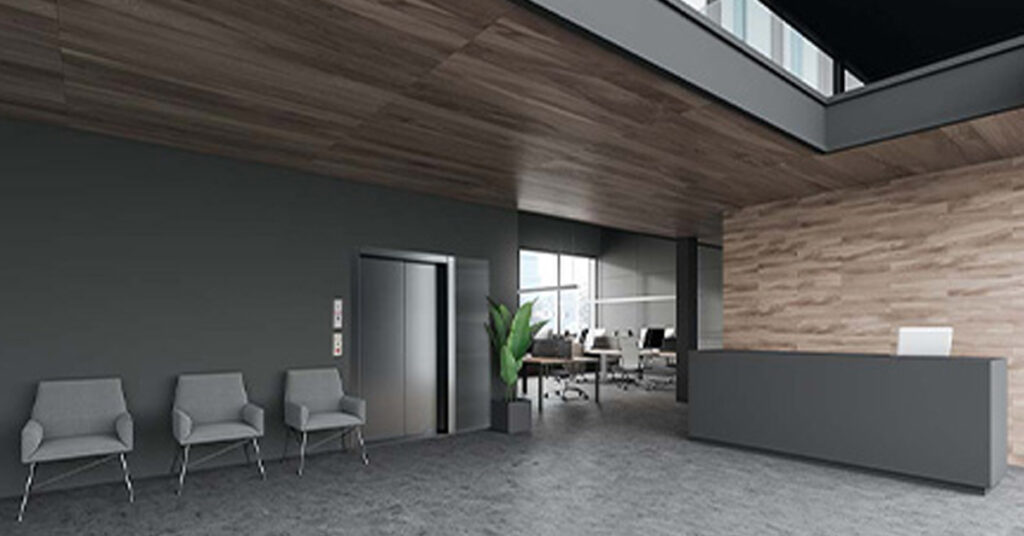 Crown Elevator Garaventa LULA Elevator installed in lobby