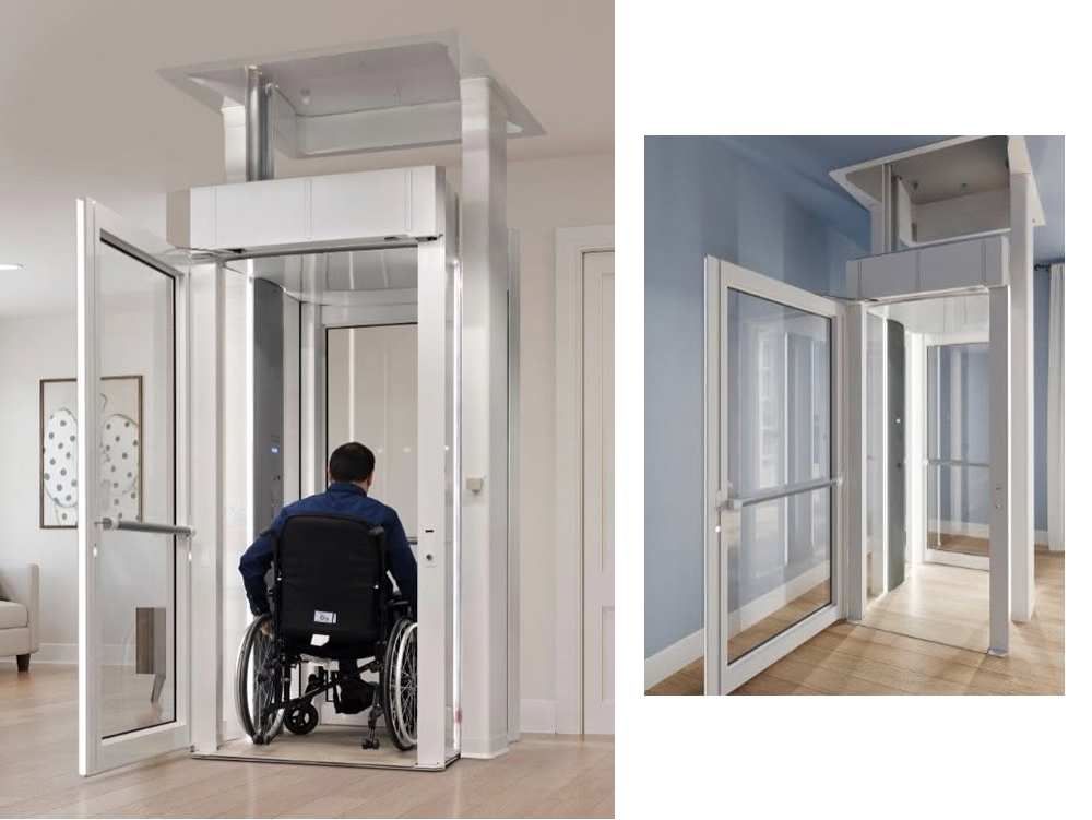 Crown Elevator Savaria Luma-L through floor home lift sized for wheelchairs
